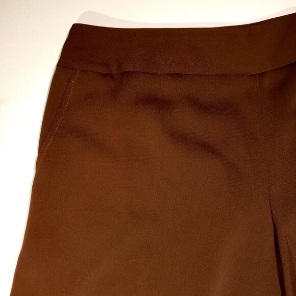 Harve Benard Pants 14 Wide Leg Gauchos Brown Vintage Pockets Side Zip NWT - Picture 4 of 11